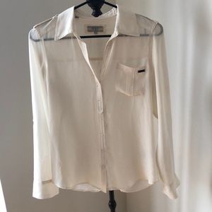 White button down sheer